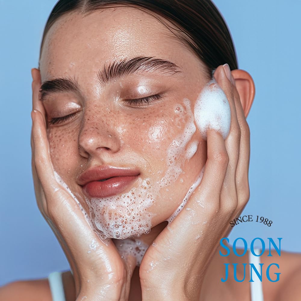 ETUDE SoonJung pH 6.5 Whip Face Cleanser for Sensitive Skin, 5.07 fl oz | Vegan, non-comedogenic face cleanser creates mild microfoam to cleanse sensitive skin without stripping moisture.