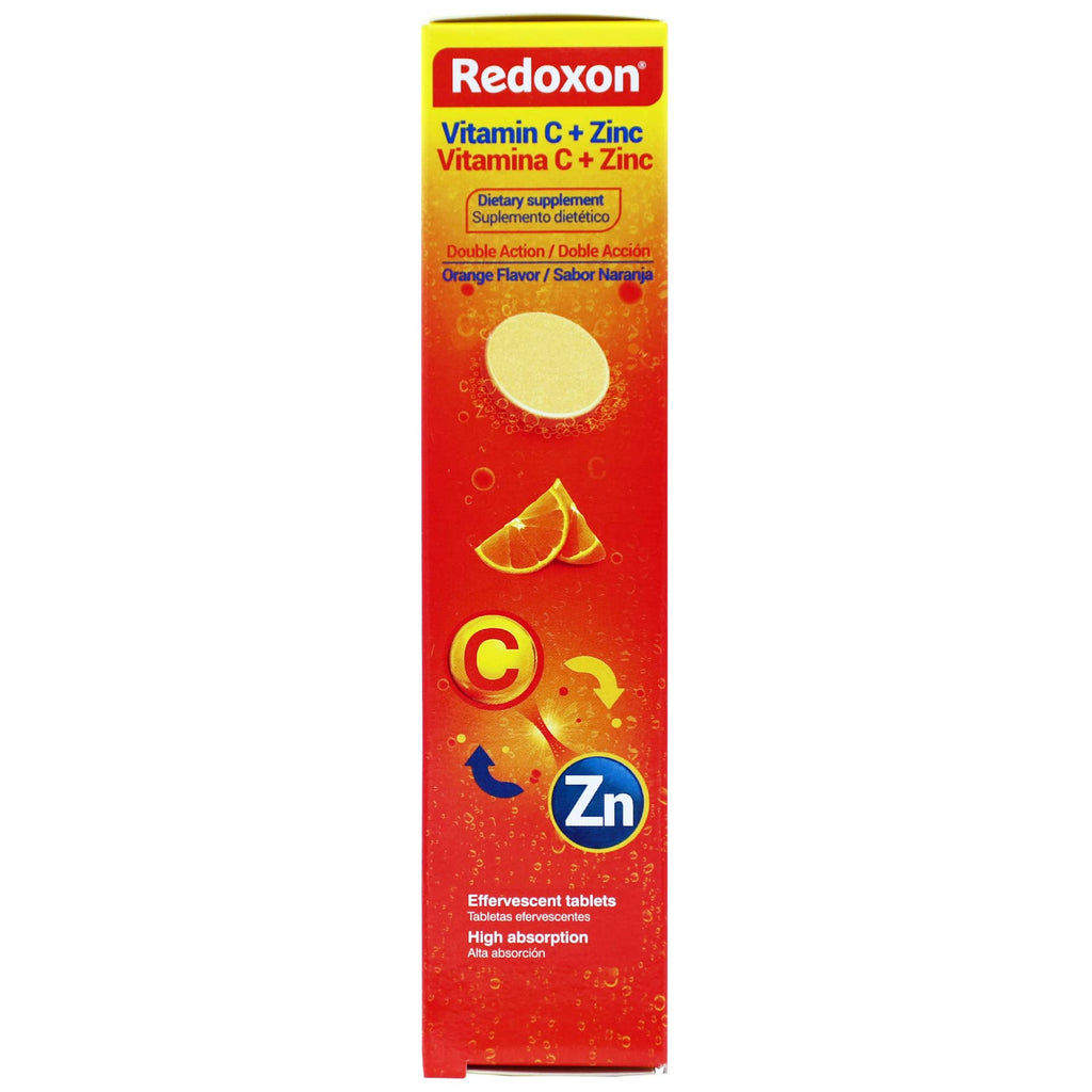Redoxon Vitamin C + Zinc, Effervescent Tablets of Vitamin C and Zinc, Helps Support Your Immune System, Orange Flavor, 20 Effervescent Tablets, 2.82 Oz Box, (Pack of 4)