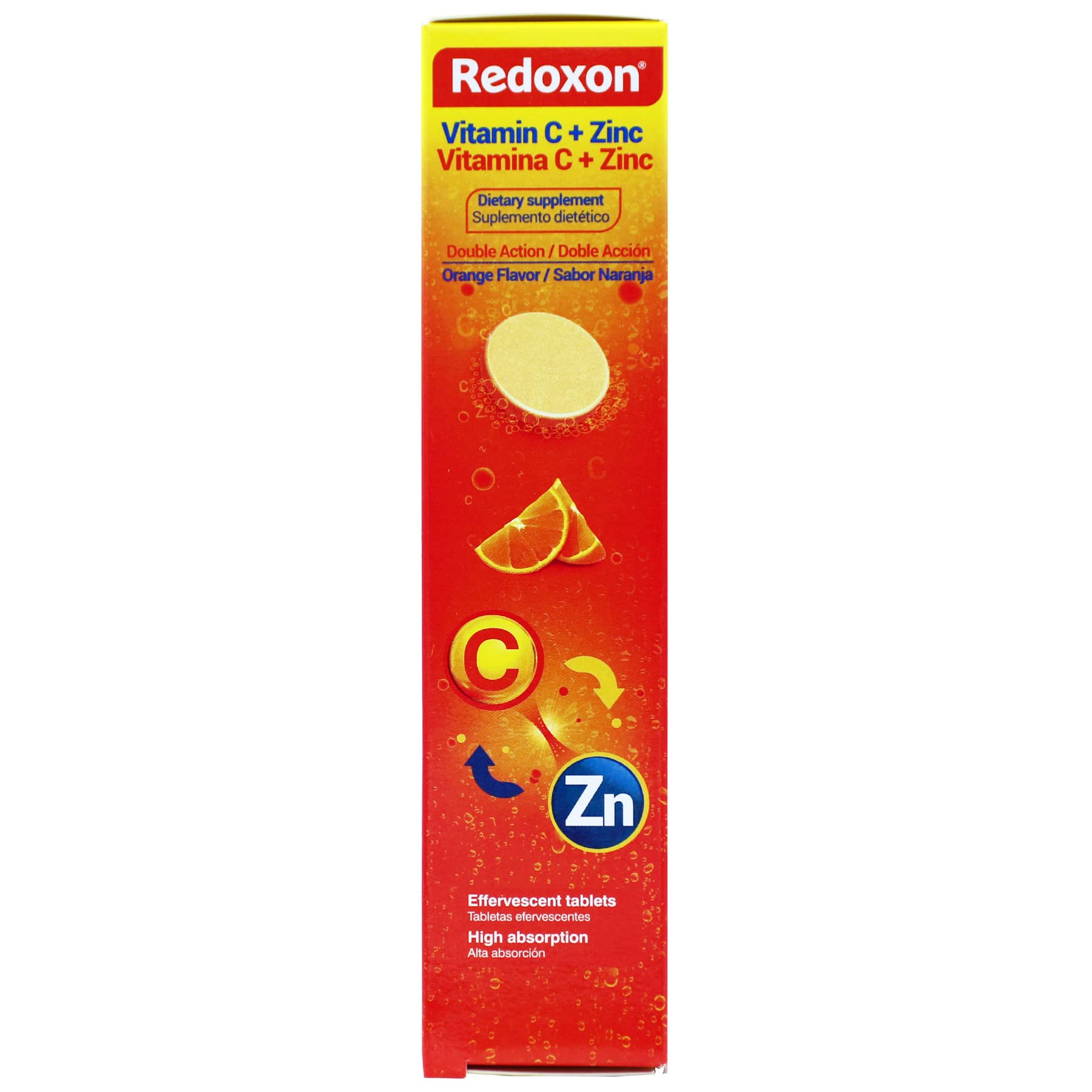 Redoxon Vitamin C + Zinc, Effervescent Tablets of Vitamin C and Zinc, Helps Support Your Immune System, Orange Flavor, 20 Effervescent Tablets, 2.82 Oz Box, (Pack of 4)