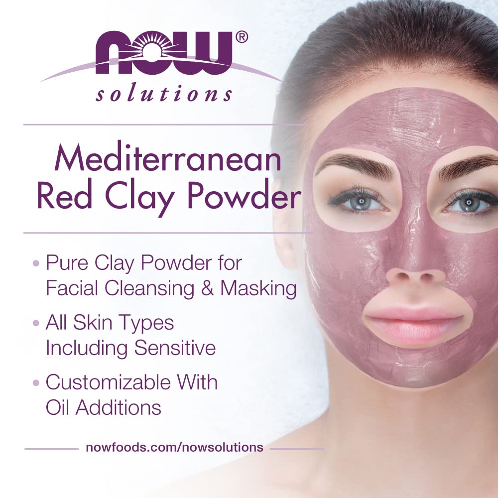 Buy now NOW Solutions, Mediterranean Red Clay Powder, Pure Powder for Sensitive Skin Facial Mask, 6-Ounce at indiglob india