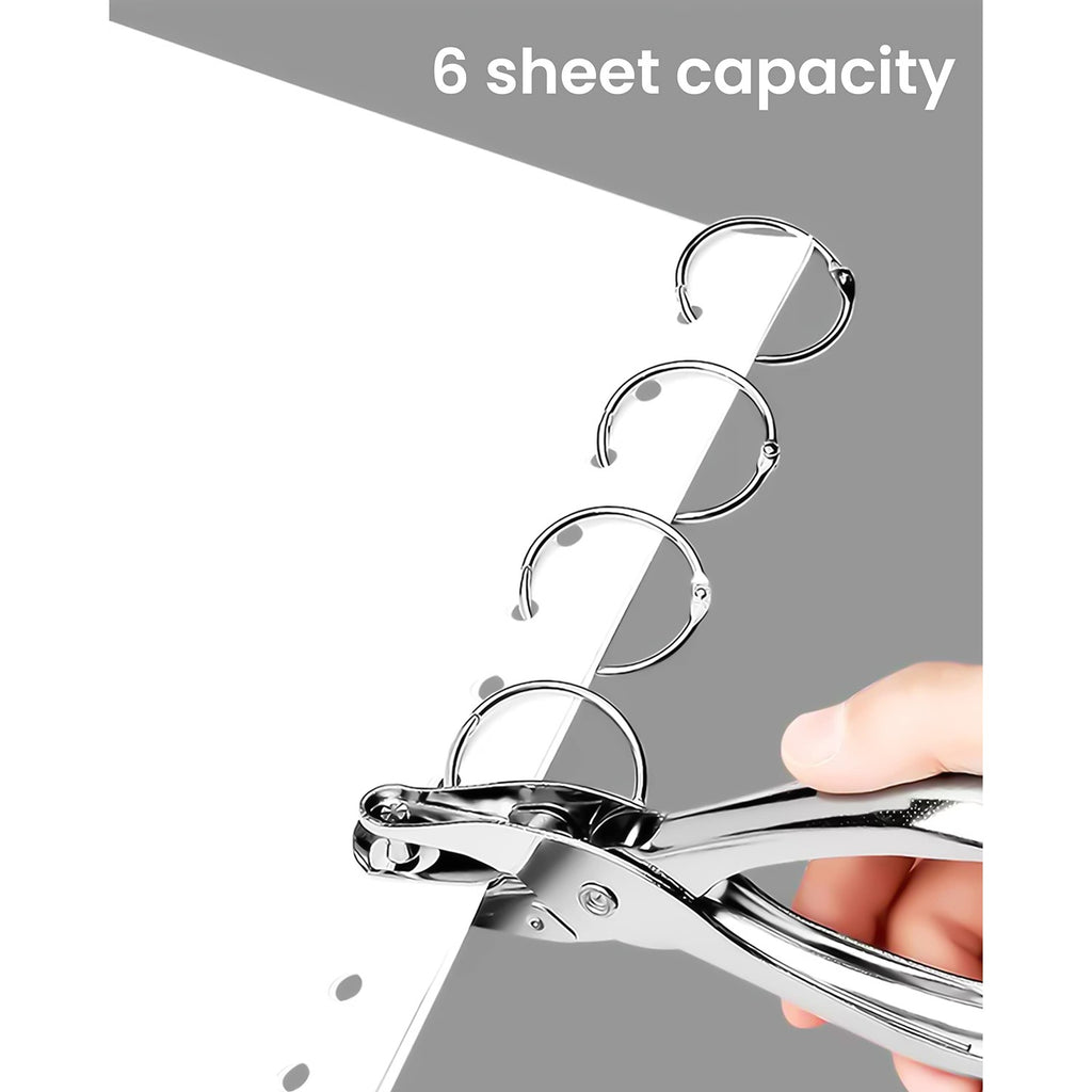2 Pcs Hole Punch, 1/4 Inch and 1/8 Inch Single Hole Punch, MoHern Hole Puncher Single, Hole Puncher for Crafts, Tags, Tickets, Circle Paper Punches with 6 Sheet Capacity for Home, Office, School