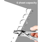 2 Pcs Hole Punch, 1/4 Inch and 1/8 Inch Single Hole Punch, MoHern Hole Puncher Single, Hole Puncher for Crafts, Tags, Tickets, Circle Paper Punches with 6 Sheet Capacity for Home, Office, School
