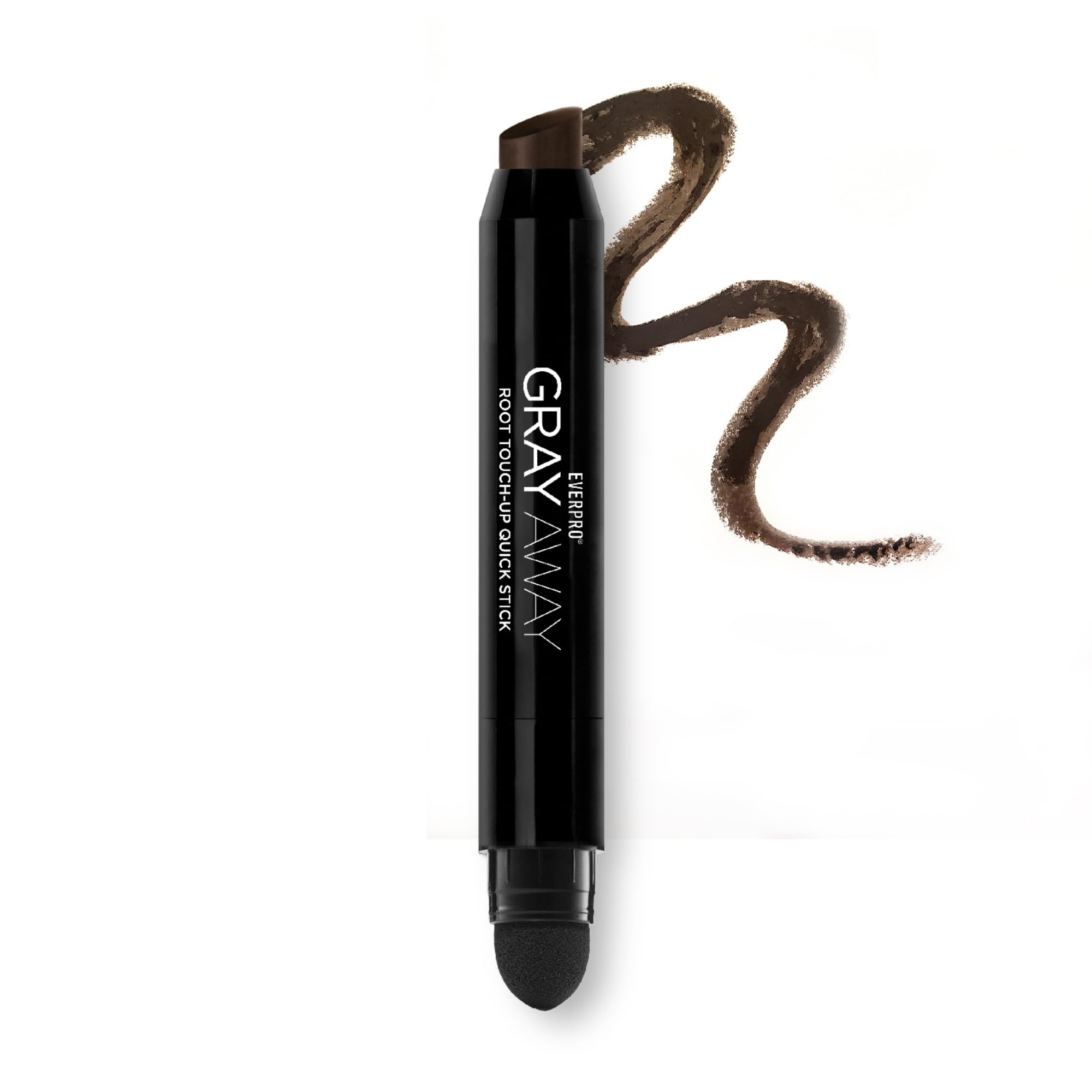 Gray Away Root Touch-Up Quick Stick, Black/Dark Brown, 0.1 oz | Root touch-up stick for gray coverage, targets roots, temples and hairline, lasts 24 hours, ammonia and peroxide-free