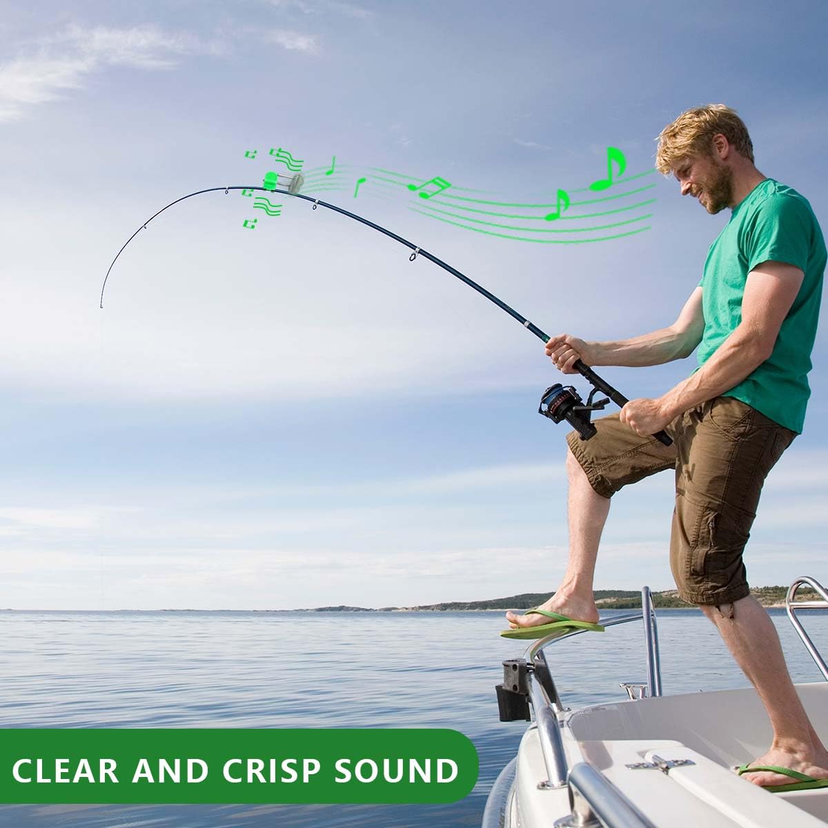 KISEER 50 Pcs Plastic Fishing Bells Clips Fishing Rod Alarm with Dual Alert Bells