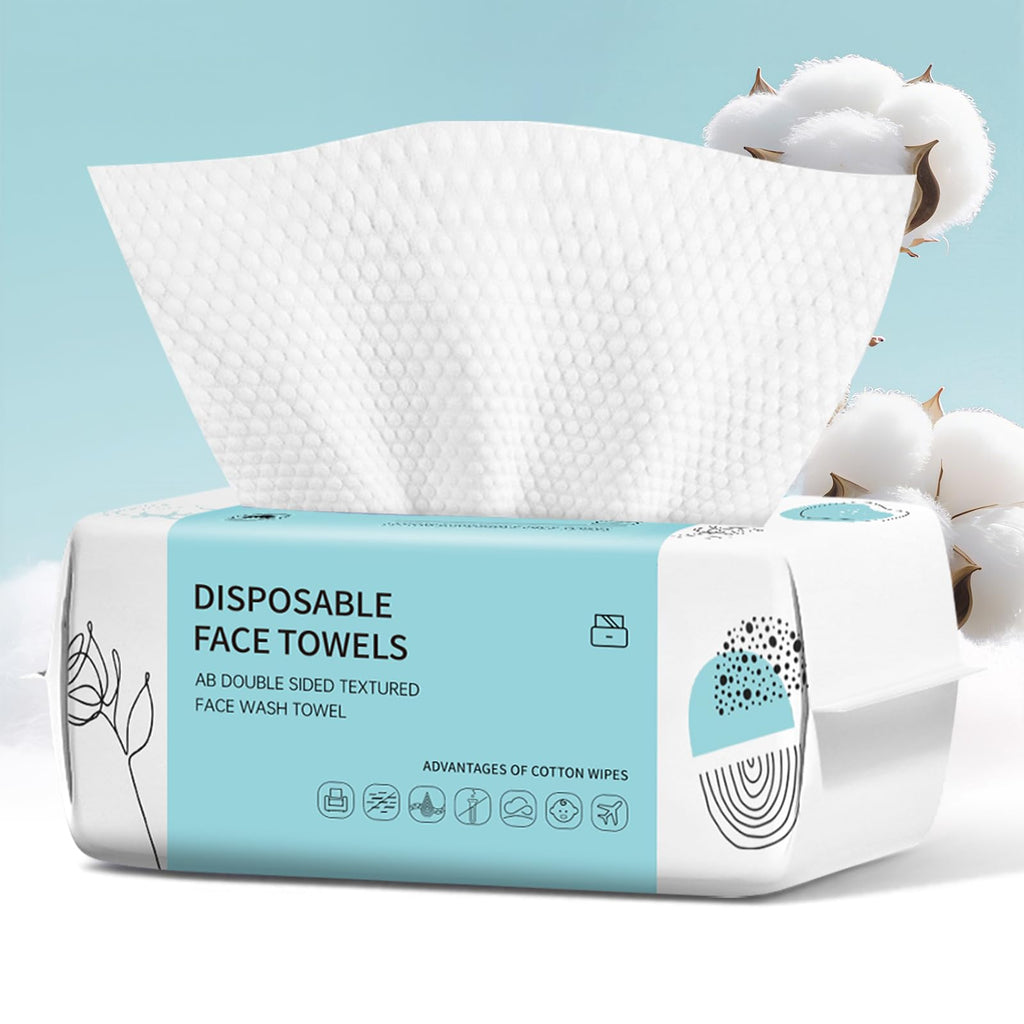 Face Towels, Disposable Face Towel 600 Count, Makeup Remover Dry Wipes, Soft Cotton Dry Wipes Facial Cloths Towelettes for Washing and Drying, Facial Tissue for Cleansing, Skincare
