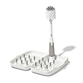 OXO Tot Travel Size Baby Bottle Drying Rack & Bottle Brush, Portable, Gray