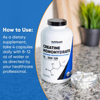 Nutricost Micronized Creatine Monohydrate (3,000mg) 500 Capsules | 125 Servings, 750mg Creatine Per Capsule