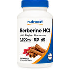 Nutricost Berberine HCl with Ceylon Cinnamon Capsules (120 Capsules) | 60 Servings, GMO-Free, Animal-Free Product