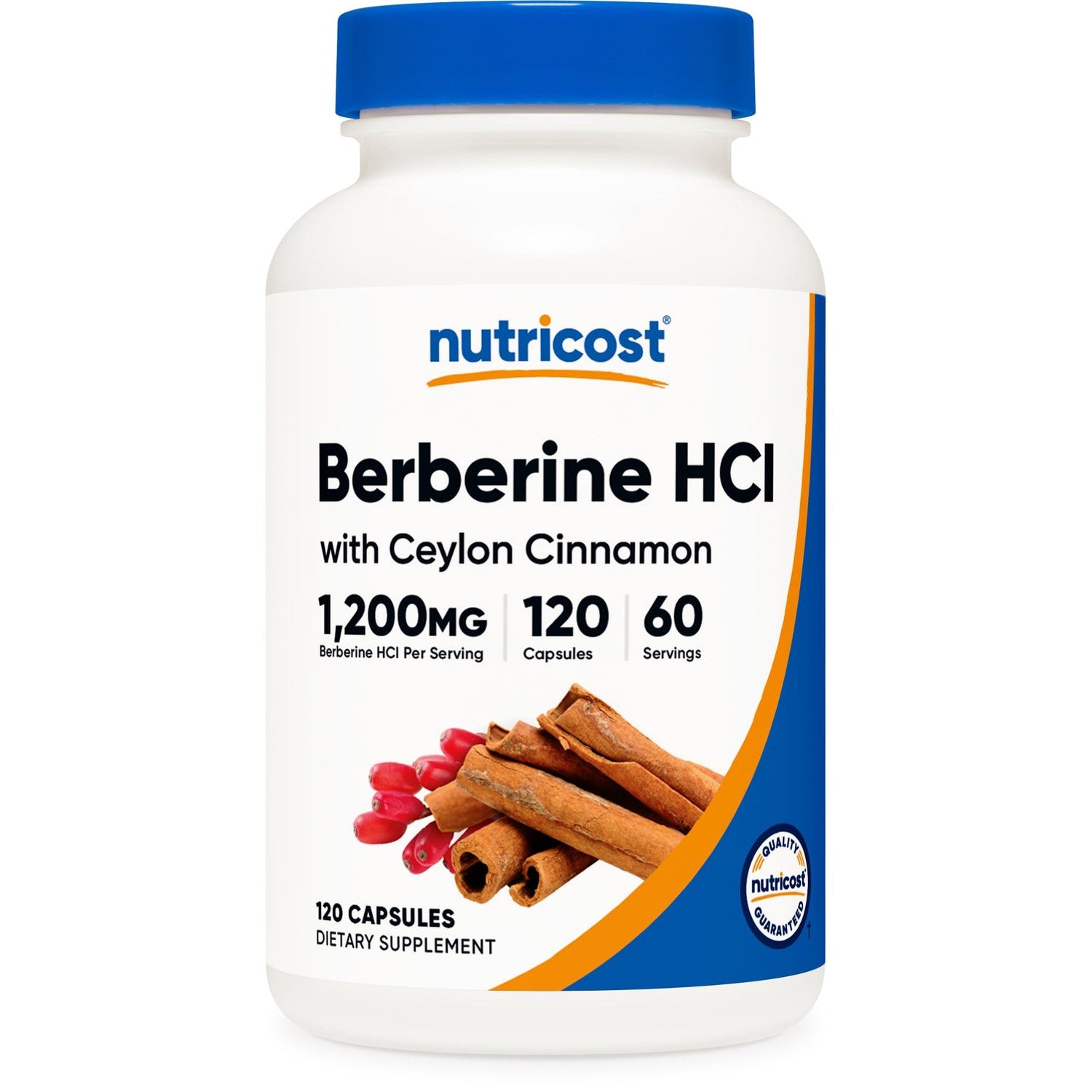 Nutricost Berberine HCl with Ceylon Cinnamon Capsules (120 Capsules) | 60 Servings, GMO-Free, Animal-Free Product