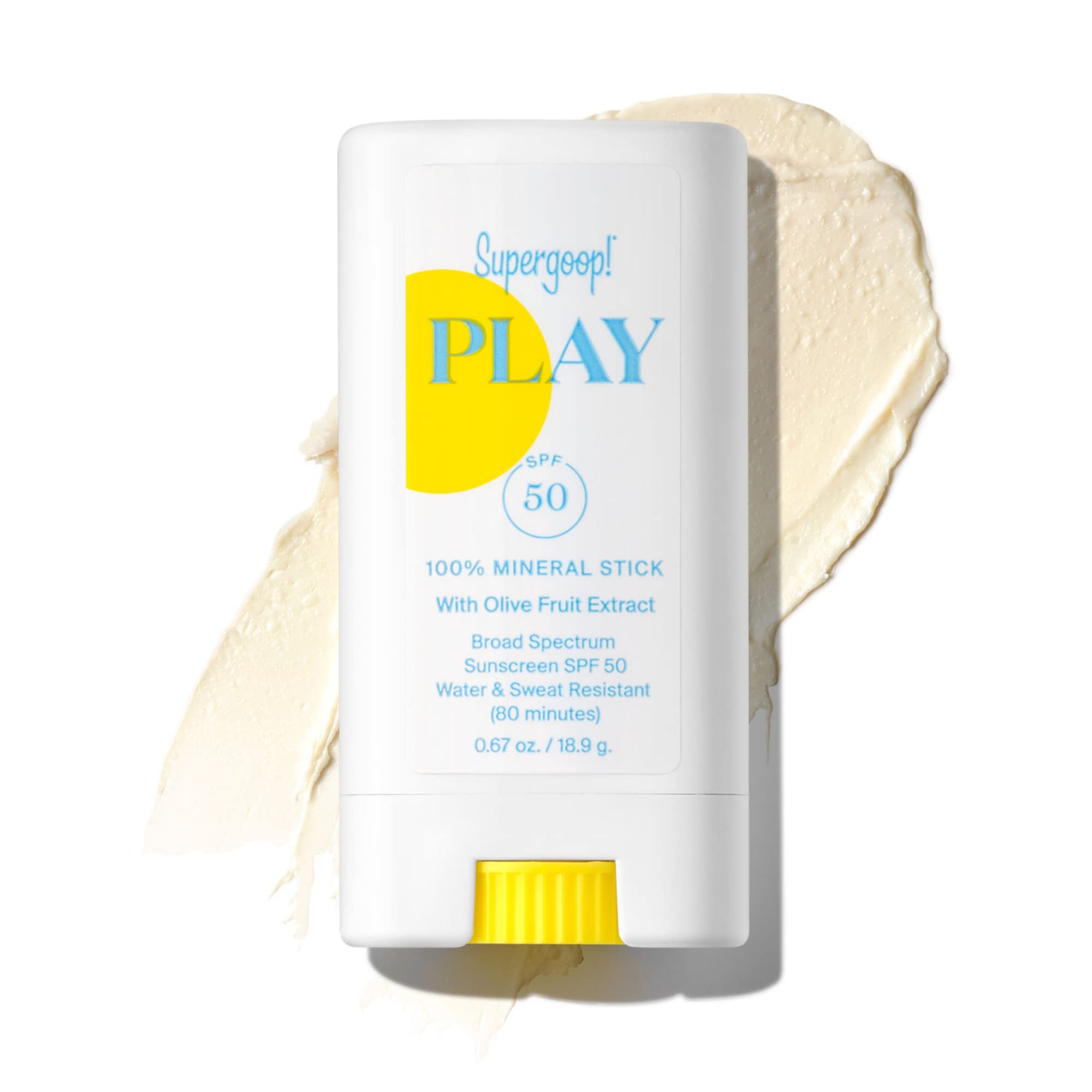 Buy now Supergoop! PLAY Mineral Stick SPF 50, 0.67 oz - On-the-Go Broad Spectrum Face Sunscreen - Water Resistant - Vegan at indiglob india