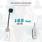 Buy now Bietrun UHF Wireless Microphone Headset, 165ft Range, Working Time 6H, 1/4''Plug, Wireless Headset Mic ＆Handheld Mic 2 in 1, for Karaoke Speaker, Amplifier, Speakers, PA System, Teaching, Fitness at indiglob india