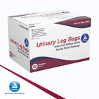 Dynarex Urinary Leg Bag, for Use with Catheter, has a Non-Drip Closure & Anti-Reflux Valve, 600 ml/20 oz Capacity, Medium, White, 1 Box of 12 Leg Bags