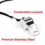 24-Pack Stainless Steel Whistles with Lanyards - Loud, Clear Sound for Coaches, Referees, Survival Kits & Outdoor Safety