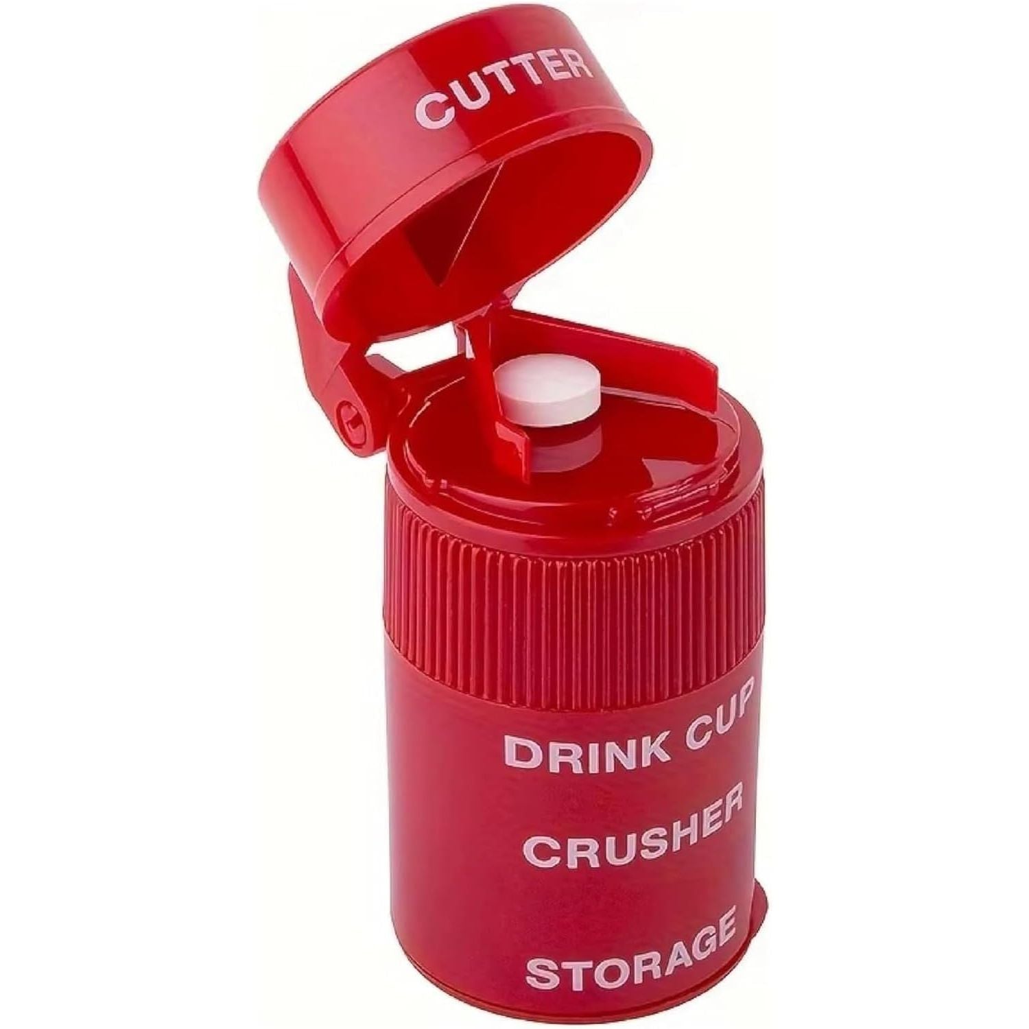 Buy now EZY DOSE 3 Compartment Pill Crusher, Cutter and Grinder, Daily Usage, Safely Cut Pills, Vitamins, Tablets, Accurate and Easy Cutting, Stainless Steel Blade, Removable Drinking Cup, Blue, BPA Free Red at indiglob india