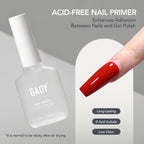 GAOY 16ml Nail Dehydrator and Primer with Gel Top and Base Coat, 4 Pcs Acid-Free Natural Nail Prep Dehydrate Bond Primer Professional Set, for Gel Polish
