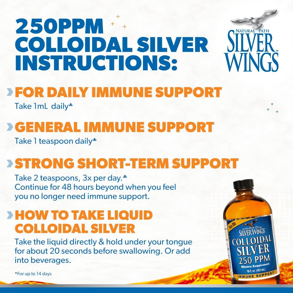 Buy now Natural Path Silver Wings Colloidal Silver Liquid - Enhanced Immune Support Supplement - 250ppm (1250mcg) - 2oz Dropper at indiglob india