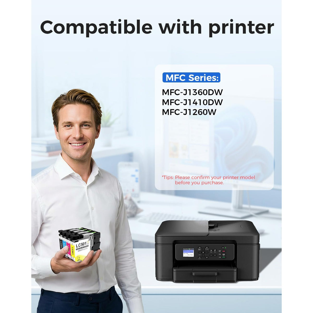 LC501 Ink Cartridges for Brother Printer MFC-J1360DW MFC-J1410DW