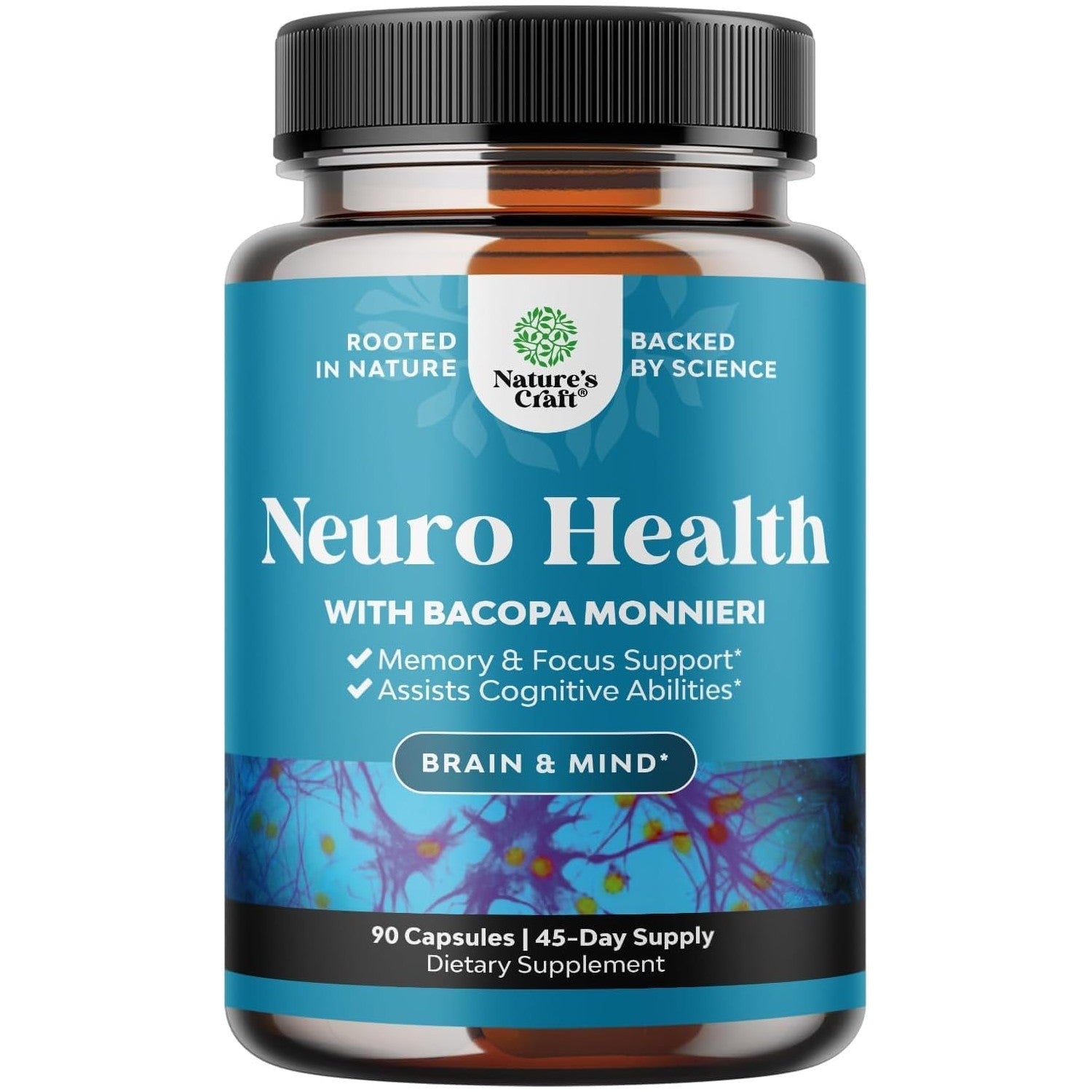 Neuro Health Brain Supplements for Memory and Focus - Nootropic Pills 60ct | Nootropics brain health supplement to support memory, focus, brain fog, mental clarity & healthy focus for adults