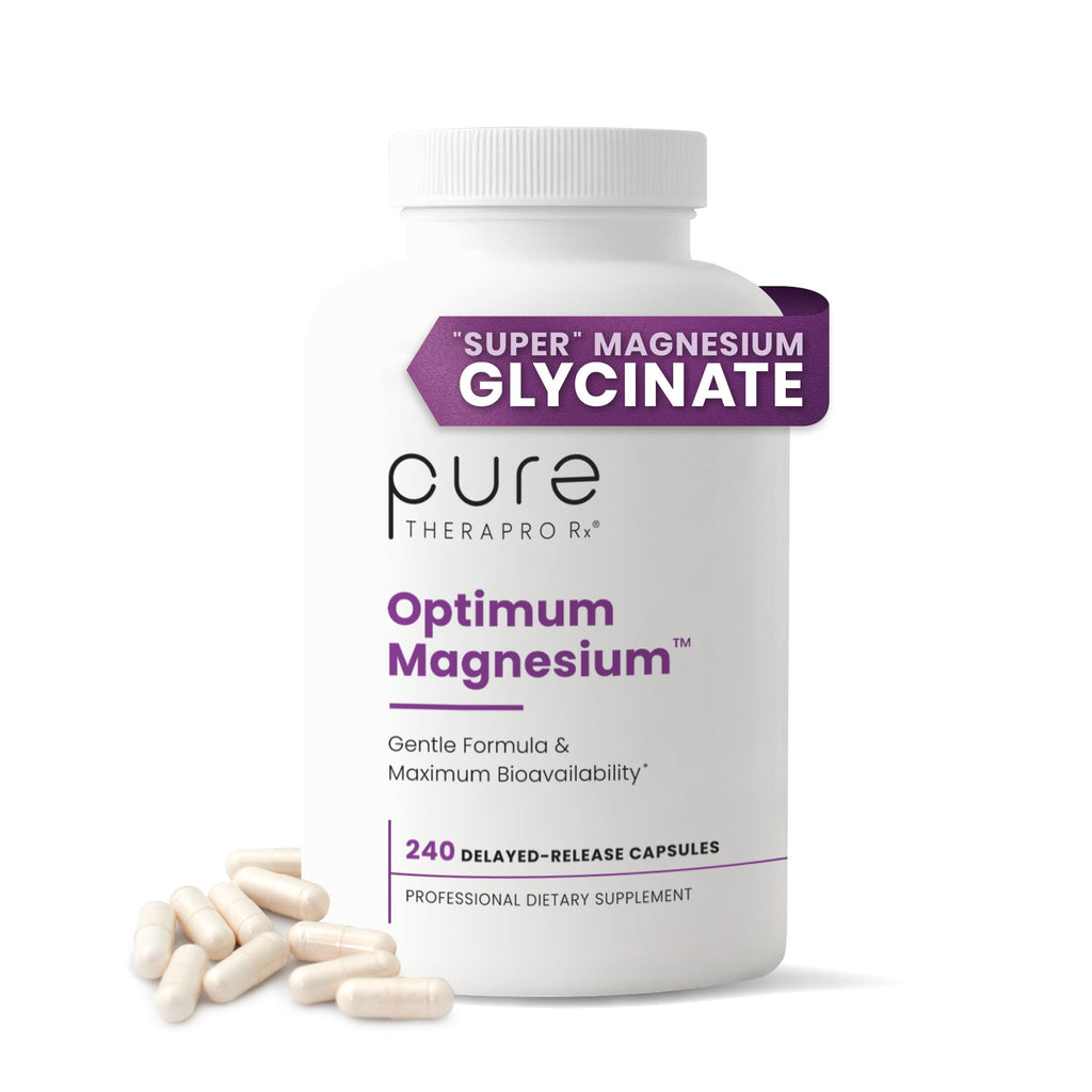 Optimum Magnesium, Energy & Sleep Support, 240 Capsules | Supports Bone Health, Chelated for Maximum Absorption, Glycinate Lysinate & Di-Magnesium Malate, Made in USA, 120 Servings