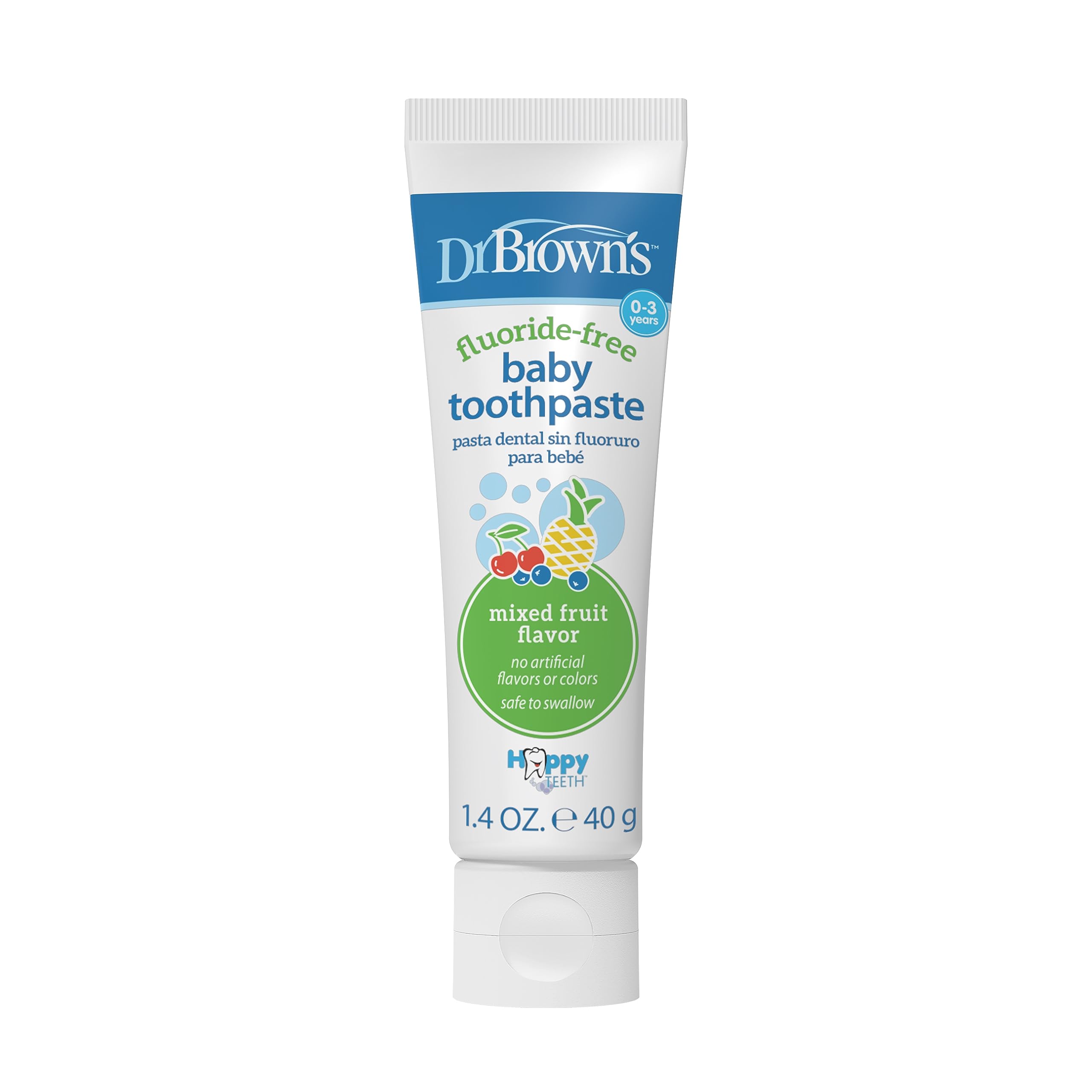 Buy now Dr. Brown's Fluoride-Free Baby Toothpaste, Safe to Swallow, Apple Pear, 1-Pack, 1.4oz/40g, 0-3 Years Mixed Fruit 1.4 Ounce (Pack of 1) at indiglob india