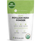 Kate Naturals Psyllium Husk Powder for Fiber and Baking Bread, 8oz | Organic, Gluten Free, Fine Ground, For Digestion, Mixes Easily with Juice & Smoothies