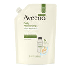 Aveeno Daily Moisturizing Body Wash Refill Pouch, 36 fl. oz | For Sensitive Skin, Light Fragrance, Formulated with Prebiotic Oat, Gently Cleanses, Nourishes Dry Skin
