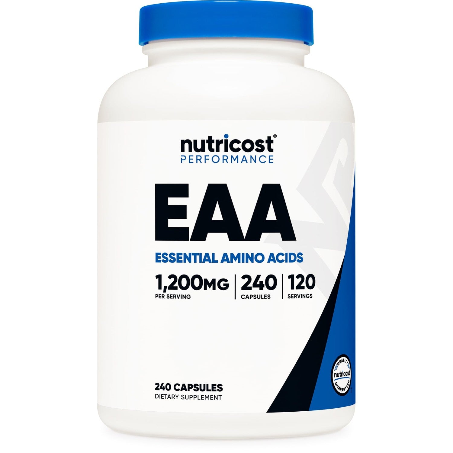 Nutricost EAA Capsules 1200mg, 240 Capsules, Essential Amino Acids | 120 Servings, Gluten-Free, Vegan, GMO-Free
