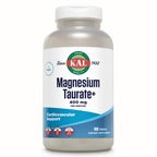 KAL Magnesium Taurate 400 mg with Vitamin B6, 120 Tablets | Heart, Muscle & Nervous System Support, Chelated Magnesium with Vitamin B6, 60 Servings, Non GMO, Lab Verified