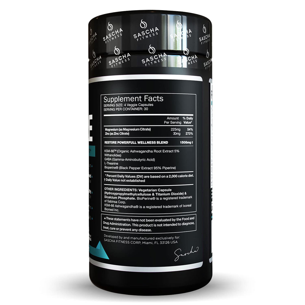SASCHA FITNESS Cortisol Night Support Pills | Metabolism & Hormonal Balance | Promotes Quality Sleep | Restore | Vegan Weight Loss Supplement – 120 Natural Capsules