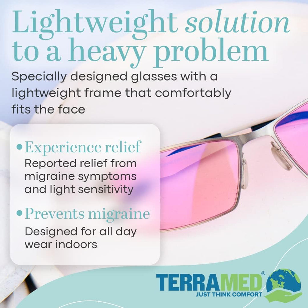 Buy now Terramed Just Think Comfort Sparrow Migraine Glasses Fl-41 | Glasses for Migraine and Light Sensitivity Relief | UV Protection and Photophobia Eye Strain at indiglob india