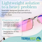 Buy now Terramed Just Think Comfort Sparrow Migraine Glasses Fl-41 | Glasses for Migraine and Light Sensitivity Relief | UV Protection and Photophobia Eye Strain at indiglob india