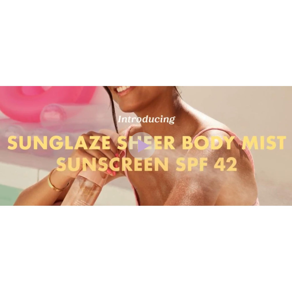 Kopari Rose Gold Sunglaze Sheer Body Mist Sunscreen SPF 42, Infused with Shimmering Body Oil, Hydrating Mist, Hydrates, Brightens, Makeup Friendly, Gives Skin a Glowy Finish, Lightweight,