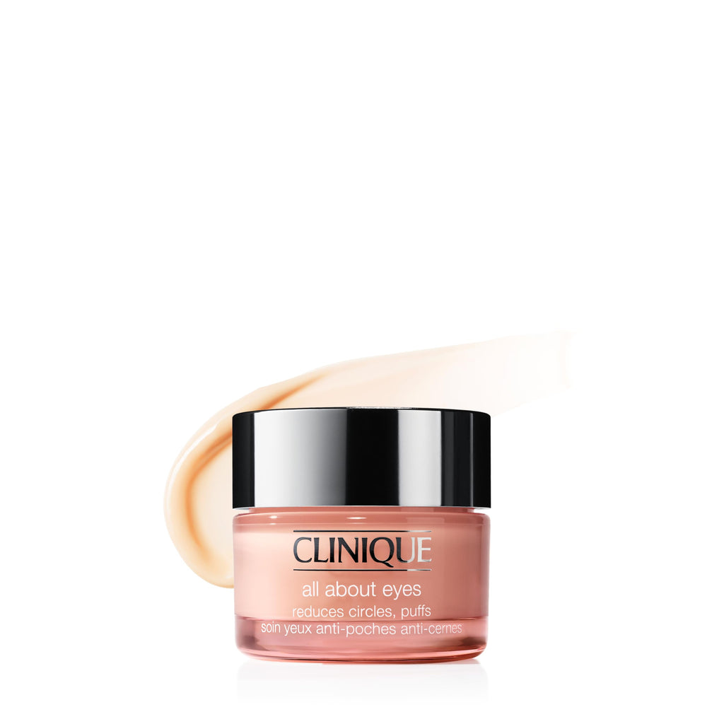 Clinique All About Eyes: Lightweight Eye Cream Vitamin C Formula + Rich Eye Cream Hyaluronic Acid Formula | Hydrating, Brightening, Depuffing