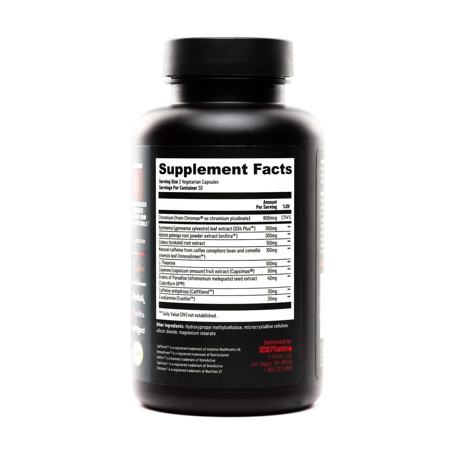 Sculpt Nation by V Shred Burn Thermogenic Fat Burner for Men & Women - Daytime Fat Burner Metabolism Booster - Premium Capsimax Cayenne Pepper, Chromax, Patented Ingredients - 60 Natural Veggie Pills