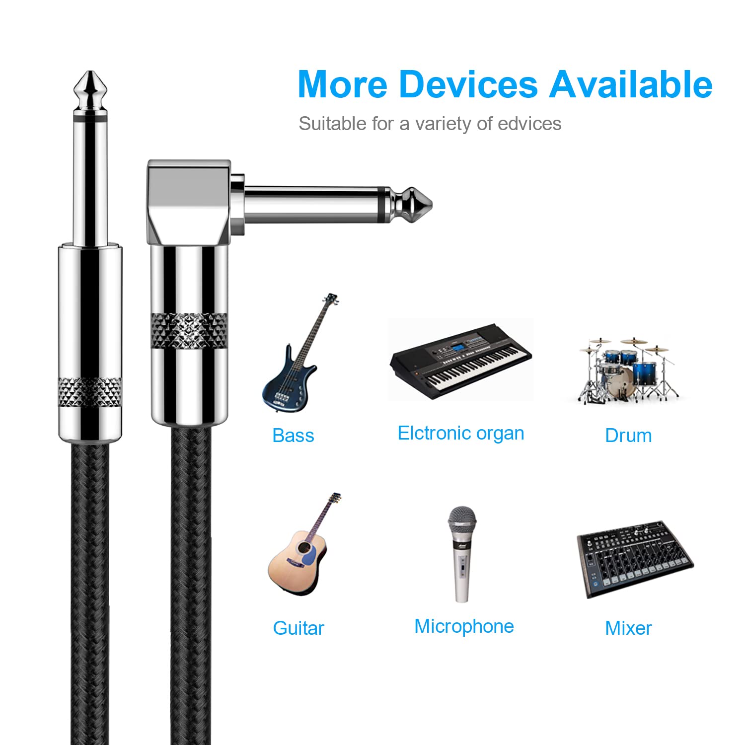 Buy now New bee Guitar Cable 10ft Electric Instrument Bass AMP Cord for Electric Mandolin, Pro Audio (Right Angle to Straight, Black) at indiglob india