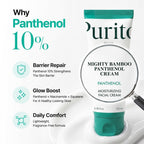 PURITO Panthenol 10% Cream for Sensitive Skin, 3.38 fl.oz | Skin Barrier Repair, Face Moisturizer, Blemish-Prone Care, Non-Comedogenic & Vegan, Korean Skincare