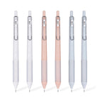 6pcs Gel Pen set, Black Ink Pens 0.18mm /0.28mm / 0.38mm Ultra Fine point Smooth Writing Pens with Silicone Grip, Retractable Cute Pens for Journaling NoteTaking sketching drawing stationery