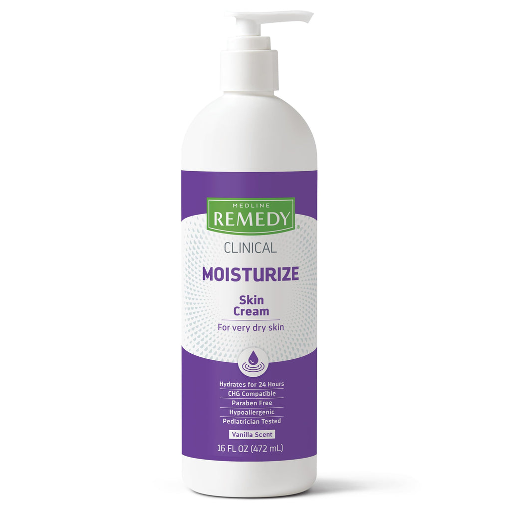 Buy now Medline Remedy Clinical Skin Cream, Vanilla Scent (16 fl oz), Moisturizing Face and Body Cream for All Ages, Paraben & Sulfate Free, Quick Absorbent Formula, Hypoallergenic Skin Moisturizer at indiglob india