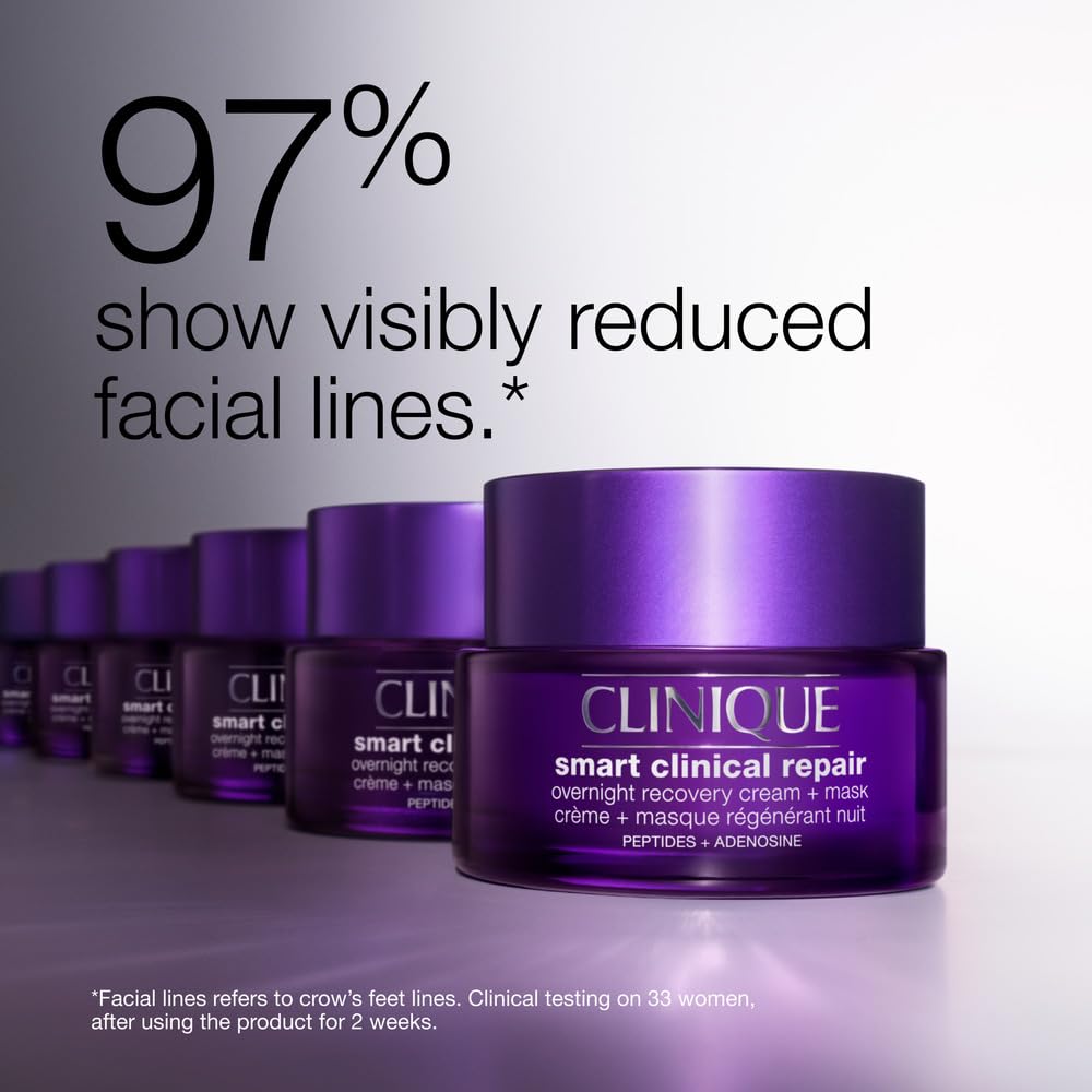Buy now Clinique Smart Clinical Repair Anti Aging Overnight Recovery Face Cream + Mask For All Skin Types | With Hyaluronic Acid + Peptides | Hydrating | Repairs Lines + Wrinkles, 1.7 Fl Oz at indiglob india