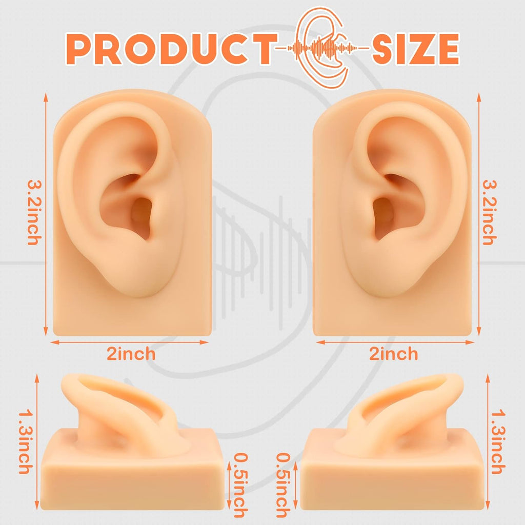 Buy now 2 Pcs Silicone Ear Model Left and Right Soft Flexible Model Fake Ear Piercing Practice Silicone Body Parts Realistic for Jewelry Display Acupuncture Mannequin Teaching Instruction at indiglob india