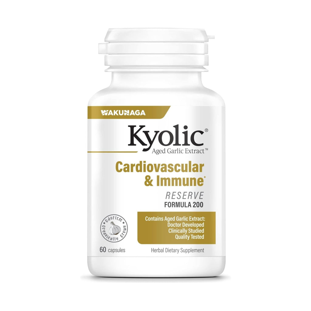Kyolic Age Cardiovascular & Immune* Formula 200 (Reserve), 60 Capsules | High Potency Reserve Formula Aged Garlic Extract to Support Overall Heart Health, Circulation and Immune System, GMO-Free