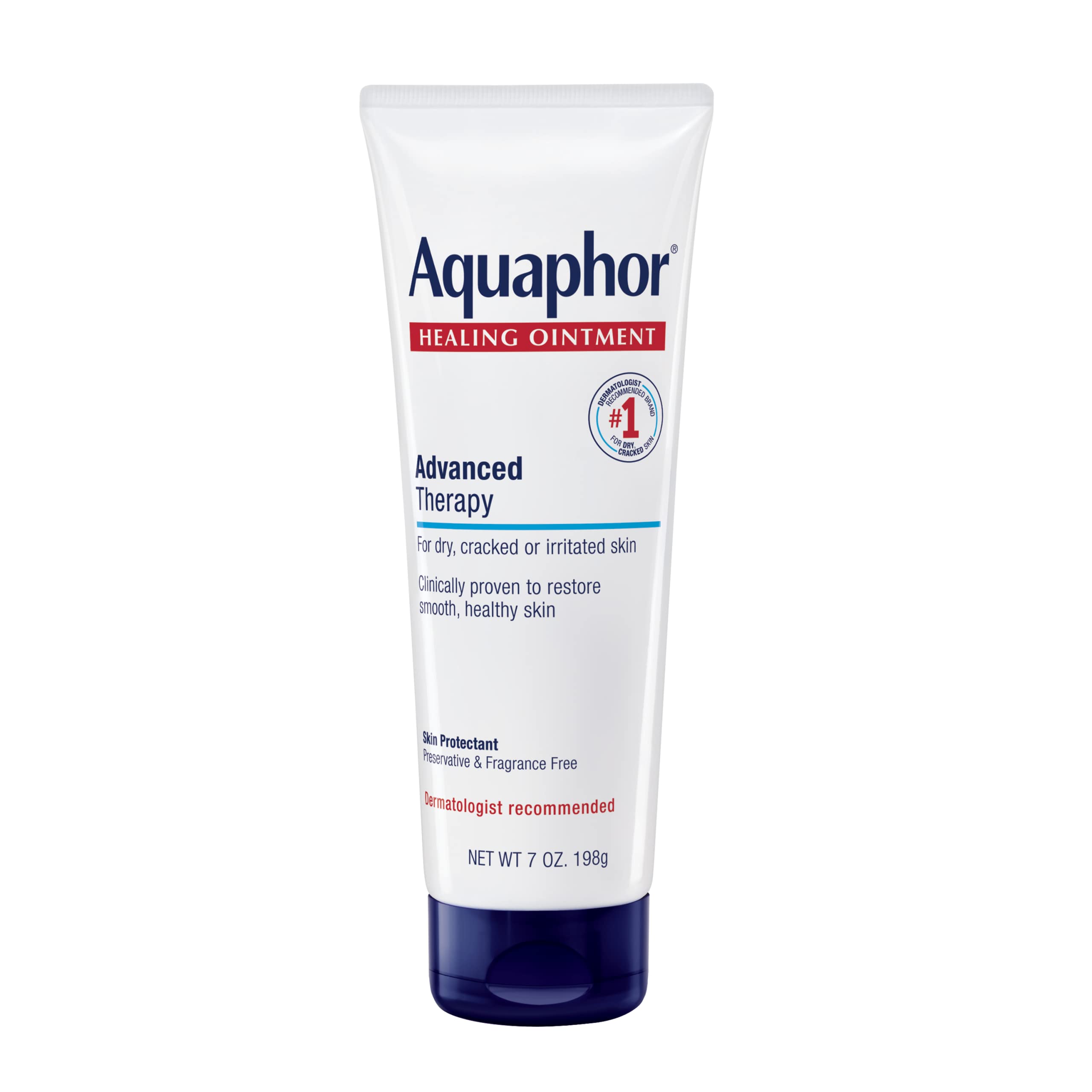 Aquaphor Advanced Therapy Healing Ointment, Skin Protectant, 7 OZ | Clinically Proven Skin Protectant Moisturizer for Cracked, Irritated or Dry Skin Relief, Dye and Fragrance Free