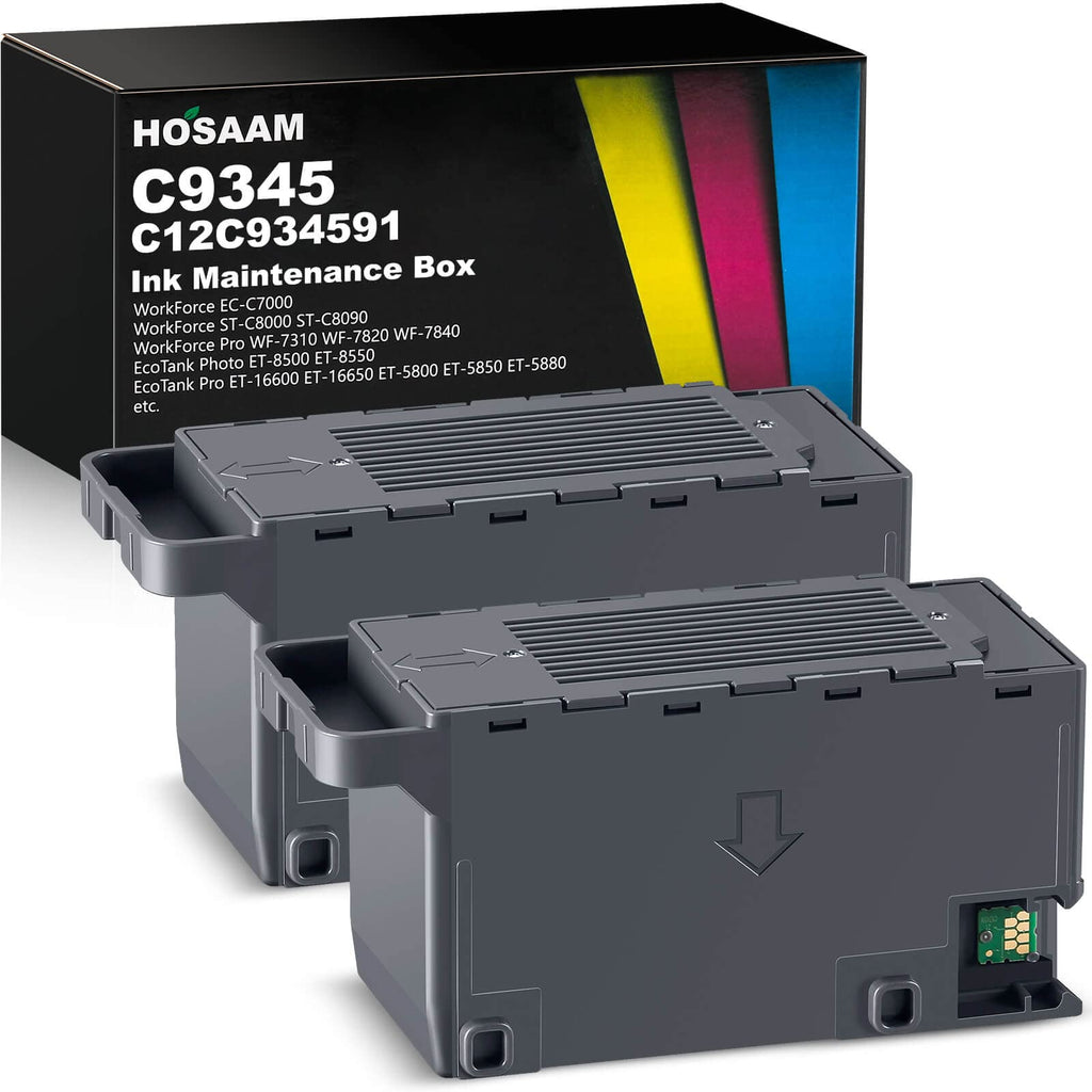 C9345 Ink Maintenance Box Replacement for WF-7840 ET-16650 ET-16600 ET-8550 ET-5850 ET-5880 ET-8500 WF-7820 WF-7310 ET-5800 EC-C7000 ST-C8000 ST-C8090 Printers (C12C934591/PXMB9/C9345)(2 Packs)