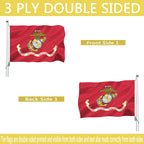 3x5ft Double Sided US Marine Corps Flag Outdoor Heavy Duty Polyester with 2 Brass Grommet