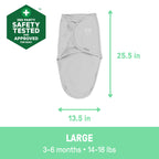 SwaddleMe by Ingenuity Original Swaddle, 100% Cotton, Improves Sleep & Calms Startle Reflex, 3-6 Months, 14-18 lbs, 1.0 TOG, 3-Pack, Baby Swaddle Blanket - Mountaineer