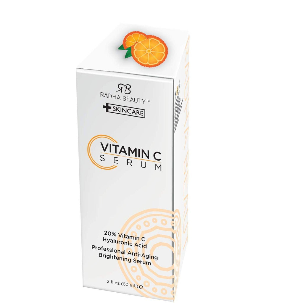 Buy now Radha Beauty Natural Vitamin C Serum 2oz, Vitamin C, Vitamin E, Hyaluronic Acid and Aloe, Facial Serum for Anti-Aging Wrinkles, Dark Spots, Fine Lines at indiglob india