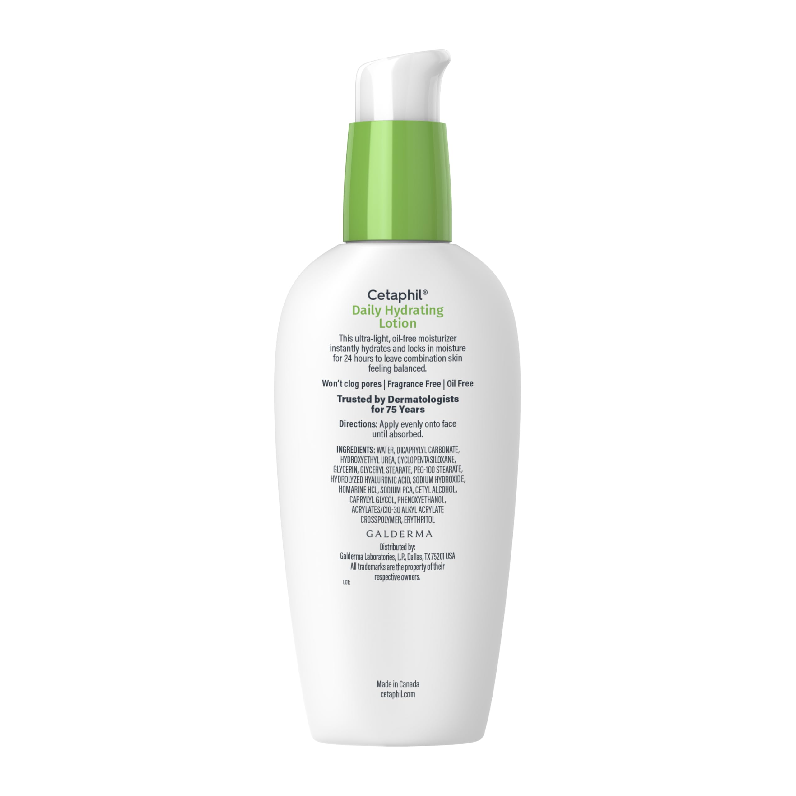 Cetaphil Daily Hydrating Face Lotion, Hyaluronic Acid, 3oz | 24-Hour Hydration, Fragrance-Free, Non-Comedogenic, Hyaluronic Acid, Daily Face Moisturizer For Combination Skin