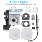 HOODELL Adjustable SRM225 Carburetor for Echo GT225 PE225 PAS-225 SHC-225 RB-K93 SRM-225 Weed Eater Parts Rebuild, Easy-Start Trimmer Edger Carb with Tune Up Kit Primer Bulb