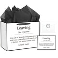 Funny Going Away Gift Bag Black White Farewell Goodbye Christmas Gift Bag with Wrapping Paper Card Sticker Envelope for Coworkers Leaving Gifts Retirement Good Luck We Will Miss You Presents Favors