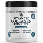 Advanced Collagen Complex with VERISOL®, FORTIBONE® & FORTIGEL, 30 Servings | Supports Hair, Skin, Bone & Joint Support - Clinically Studied Grass-Fed Hydrolyzed Collagen - Non GMO, 3rd Party Lab Tested